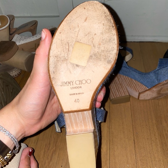 Denim Jimmy Choo Wedges - Picture 7 of 9